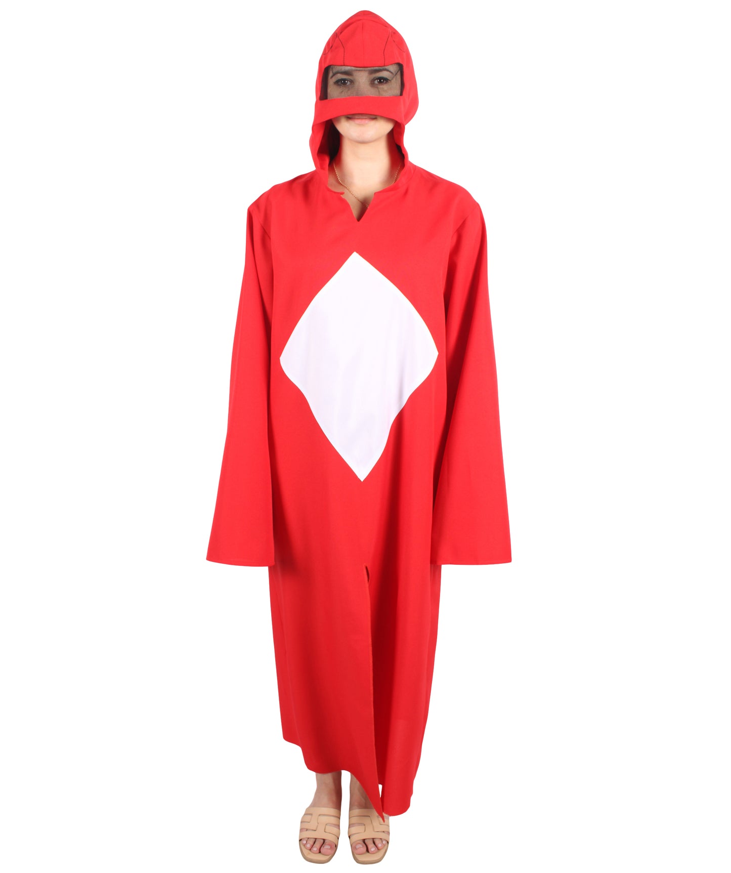 HPO Women's American Superhero Red Robe Costume | Suitable for Halloween | Flame-retardant Synthetic Fabric