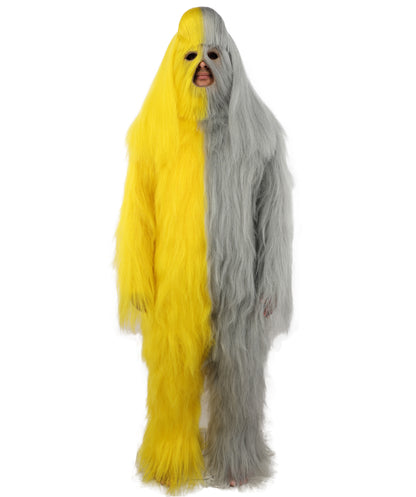 HPO  Extreme Hairy Person Two Part Costume, Mask and Bundle Set - Full-Body Hair Suit Extra-Long Costume Wig for Halloween, Cosplay & Parties - Multiple Color Options
