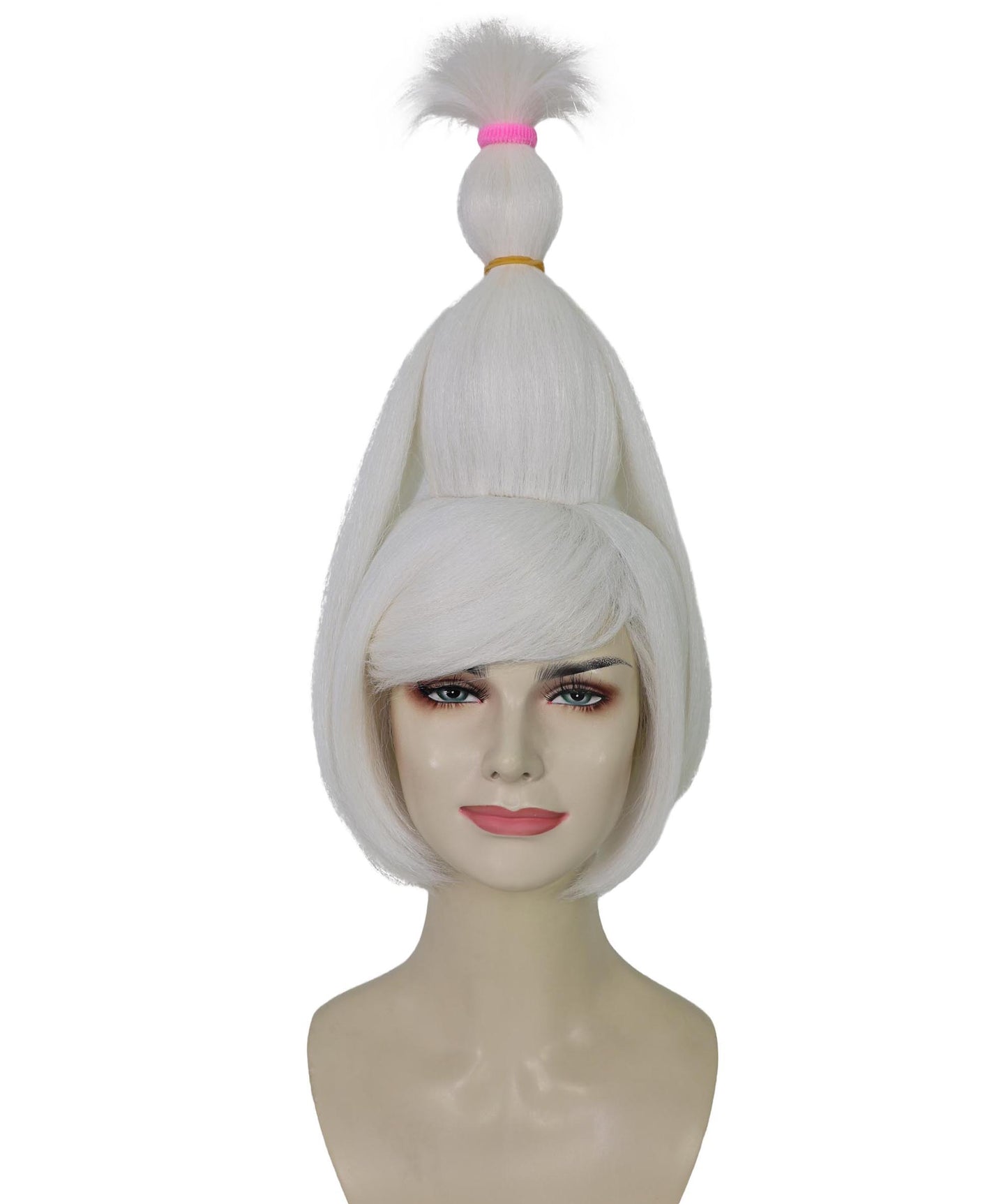 HPO Women’s Silver Grey Wig with Bangs | DAN DA DAN-Inspired Hairpiece | Halloween, Stage Performance& Party