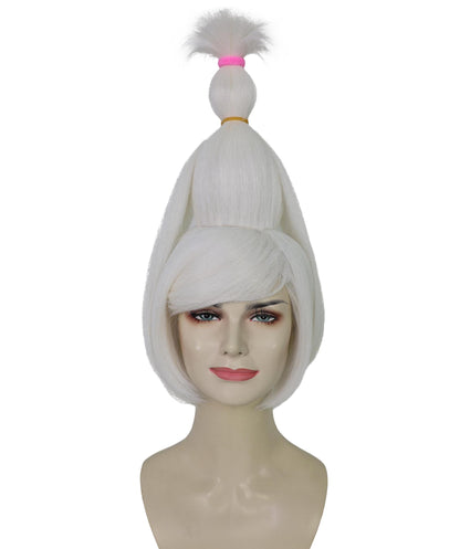 HPO Women’s Silver Grey Wig with Bangs | DAN DA DAN-Inspired Hairpiece | Halloween, Stage Performance& Party