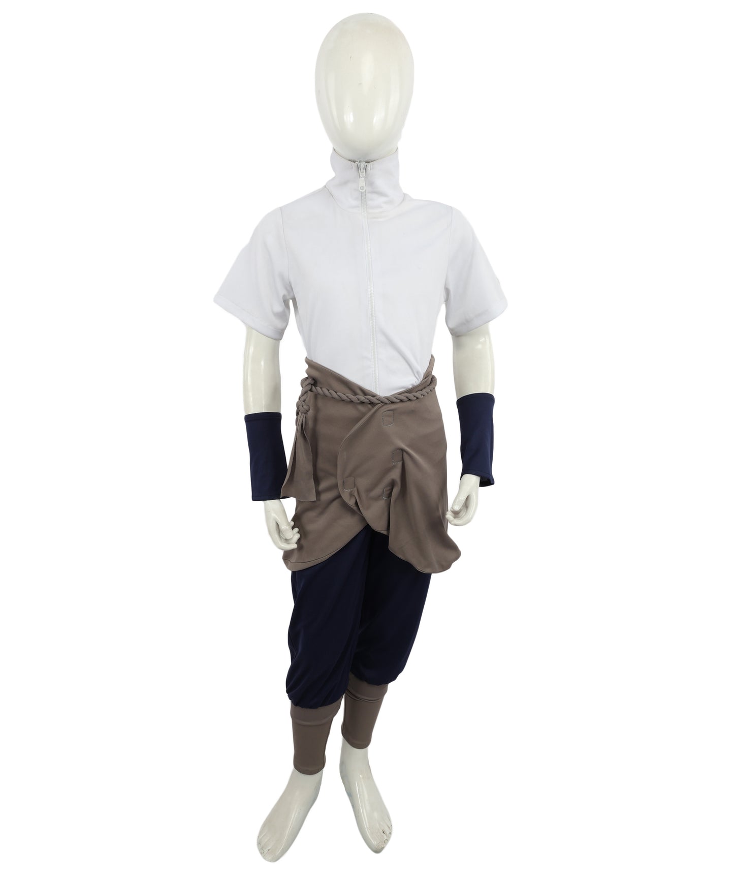 HPO Men's Ninja Warrior Outfit Costume | Soft Jersey Fabric Construction with Layered Tunic Pants and Arm Guards | Ideal for Cosplay, Halloween, Themed Party, and Anime Conventions