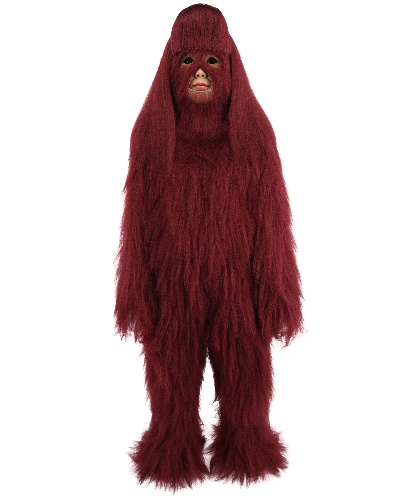 HPO Teen Extreme Hairy Person Costume Bundle & Mask Set - Full-Body Hair Suit Extra-Long Costume Wig for Halloween, Cosplay & Parties - Multiple Color Options