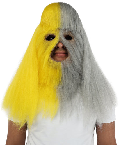 HPO  Extreme Hairy Person Two Part Costume, Mask and Bundle Set - Full-Body Hair Suit Extra-Long Costume Wig for Halloween, Cosplay & Parties - Multiple Color Options