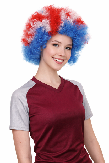 Iceland Flag Sport Afro Halloween Wig