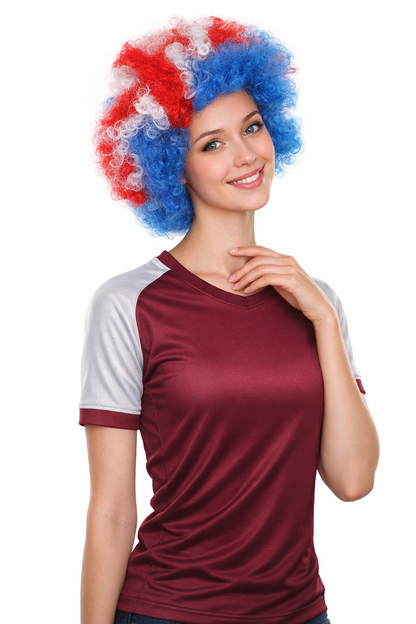 Iceland Flag Sport Afro Halloween Wig