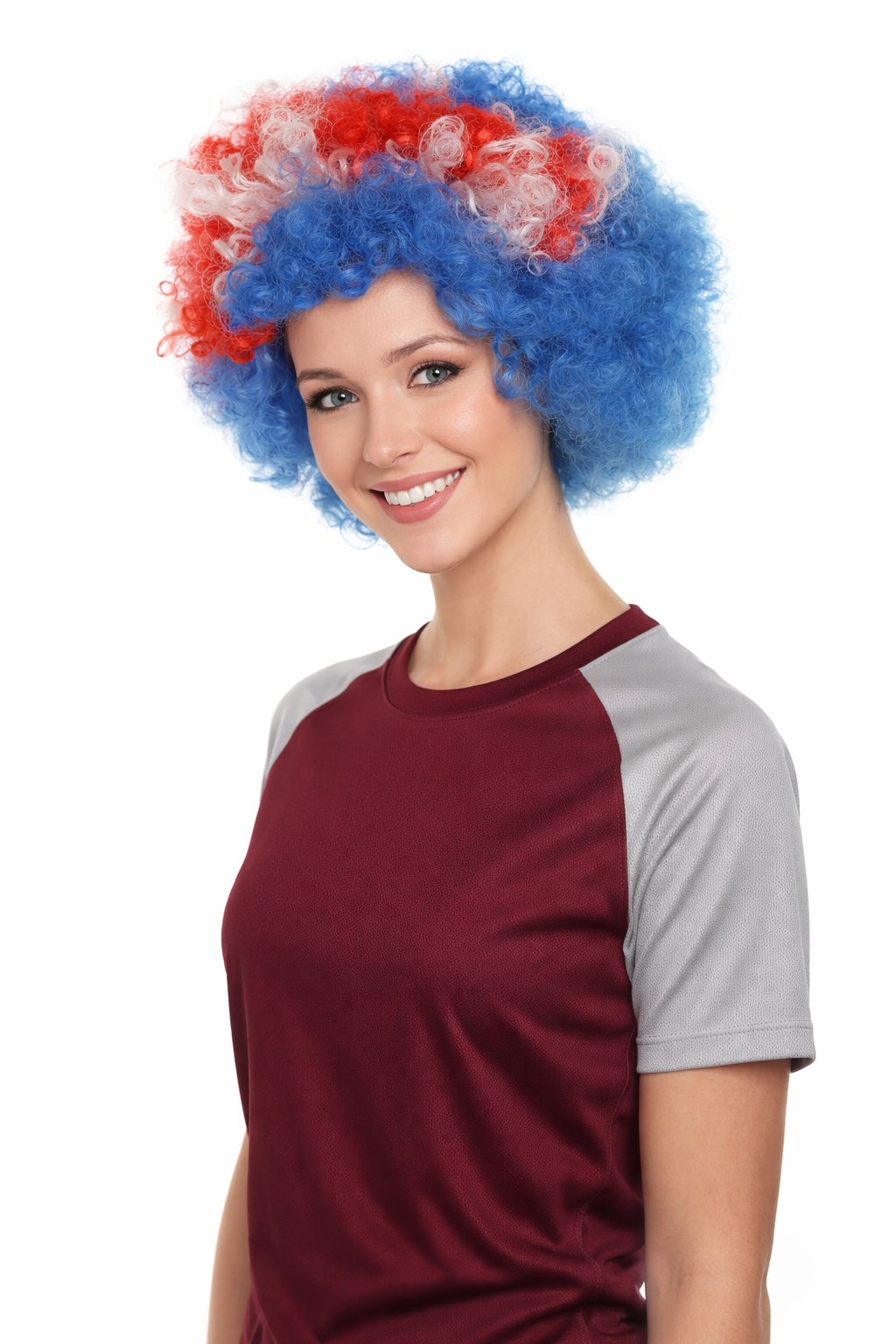 Iceland Flag Sport Afro Halloween Wig