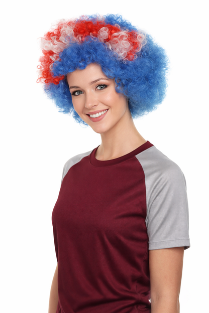 Iceland Flag Sport Afro Halloween Wig
