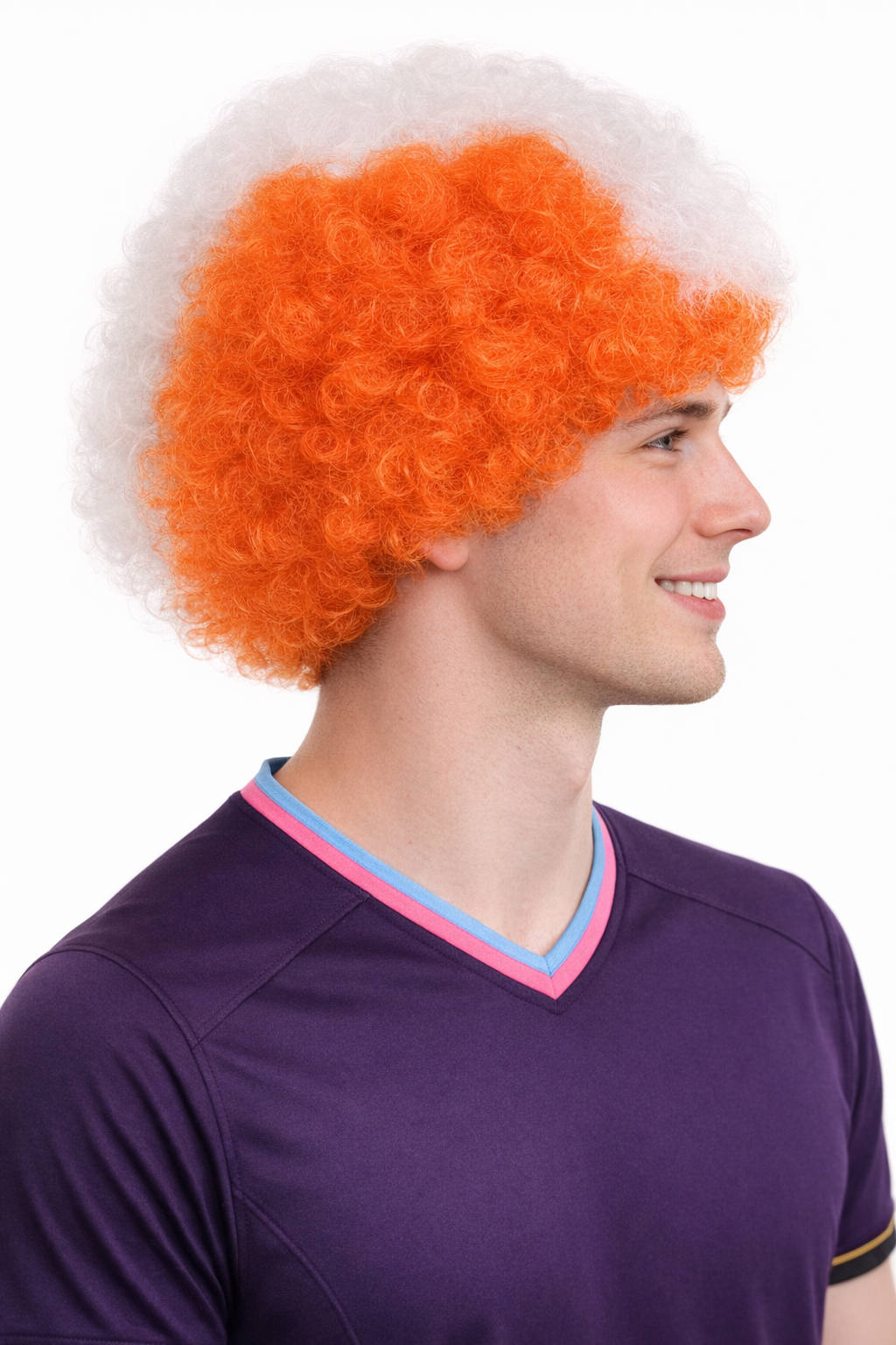 Ivory Coast Sport Afro Fun Wig | Africa White Green Orange Jumbo Wig