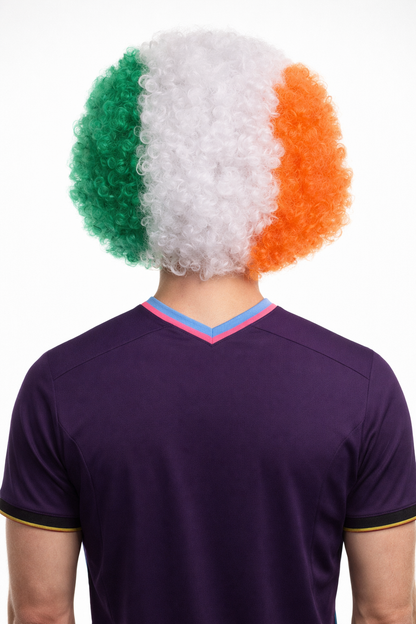 Ivory Coast Sport Afro Fun Wig | Africa White Green Orange Jumbo Wig