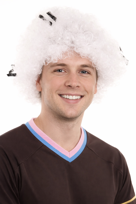 South Korea Sport Afro Fun Wig | Jumbo White Halloween Wig