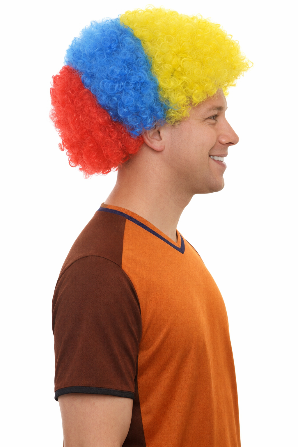 Ecuador Sport Afro Fun Wig | Red Blue Yellow Jumbo Wig