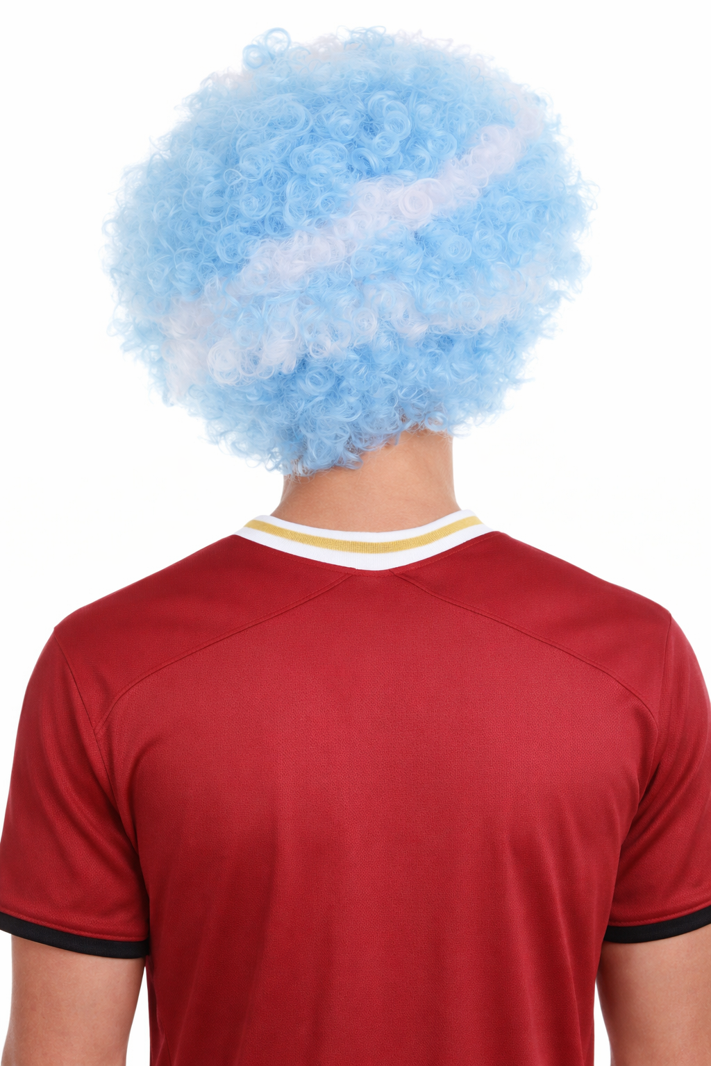 Greece Sport Afro Fun Wig | Blue White Super Size Jumbo Wig