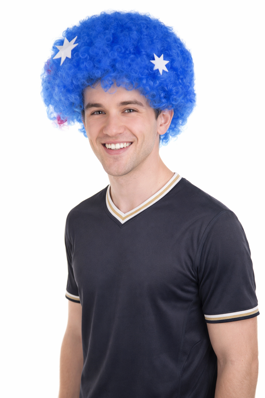 Australia Sport Afro Fun Wig | Blue Flag Jumbo Wig