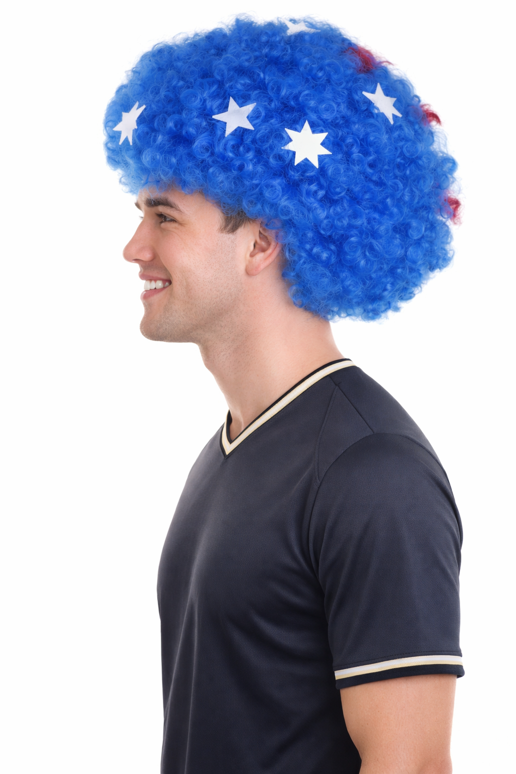 Australia Sport Afro Fun Wig | Blue Flag Jumbo Wig