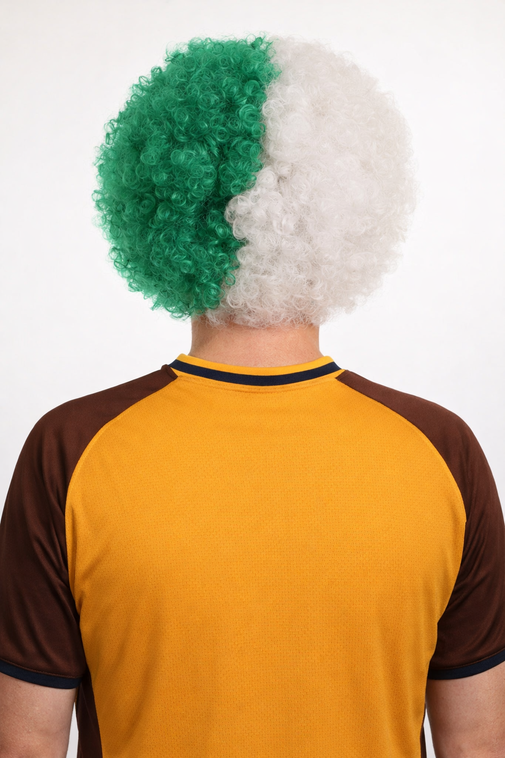 Jumbo Algeria Sport Afro Fun Wig | Super Sized White Green Wig