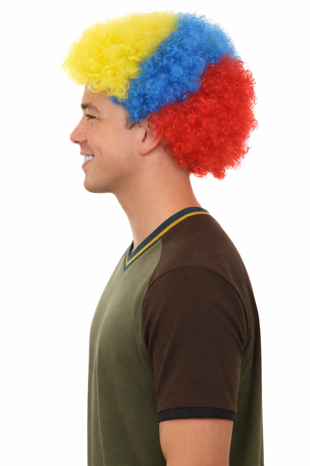 Colombia Sport Afro Fun Wig | Super Jumbo Red Blue Yellow Wig