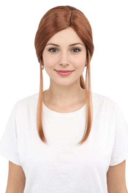 HPO Women’s Margo Gru-Inspired Long-Length Brown Wig | 17 Inch Hairpiece Halloween, Cosplay, and Themed Parties | Natural-Looking Synthetic hair with Capless Cap