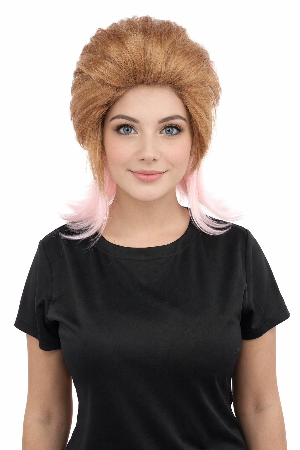 HPO Women's Brown And Pink Bob Wig | 14-Inch Celebrity-Inspired Hair | Ideal for Cosplay, Costume, and Themed Parties