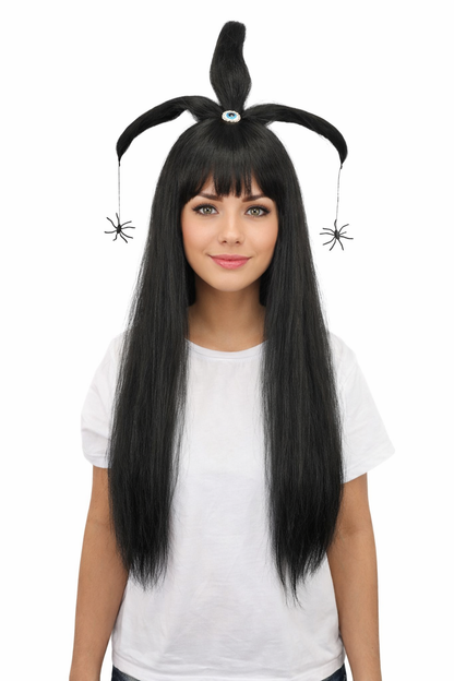 HPO Adult Women's Spider Gothic Sculpted Wig | Multiple Color Options, create of synthetic fiber, architectural spider-leg loops with blunt bangs, breathable base | Party, Halloween, theater, drag, performance, costume events
