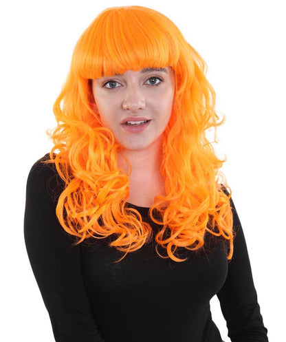 HPO Women's Wig for Fancy Anti-Hero Girl | Long Curly Party Ready Fancy Halloween Wigs | Premium Breathable Capless Cap