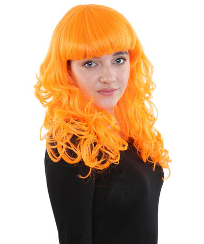 HPO Women's Wig for Fancy Anti-Hero Girl | Long Curly Party Ready Fancy Halloween Wigs | Premium Breathable Capless Cap