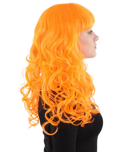 HPO Women's Wig for Fancy Anti-Hero Girl | Long Curly Party Ready Fancy Halloween Wigs | Premium Breathable Capless Cap