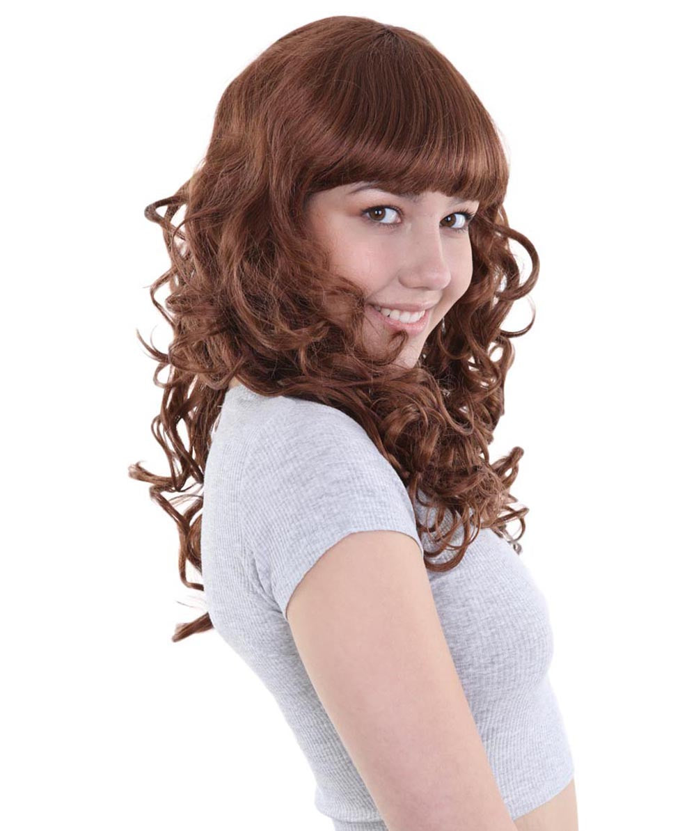 HPO Women's Wig for Fancy Anti-Hero Girl | Long Curly Party Ready Fancy Halloween Wigs | Premium Breathable Capless Cap