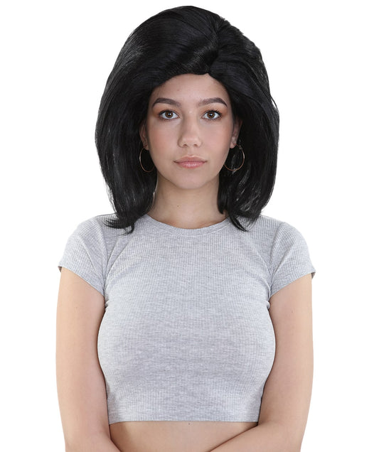 HPO Game Womens Wig | Black Fancy Party Halloween Wig | Premium Breathable Capless Cap