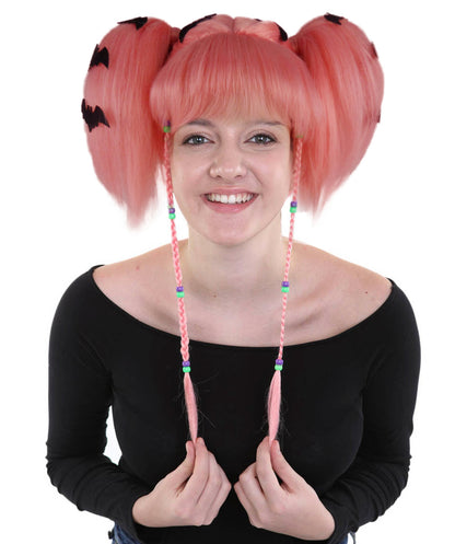 HPO Womens Bat Angel Multi color Halloween Wig | Premium Breathable Capless Cap