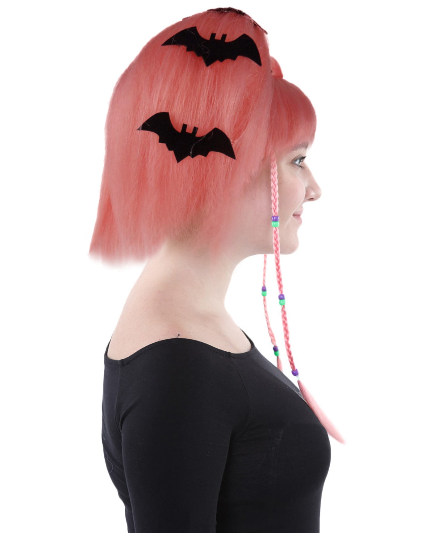 HPO Womens Bat Angel Multi color Halloween Wig | Premium Breathable Capless Cap
