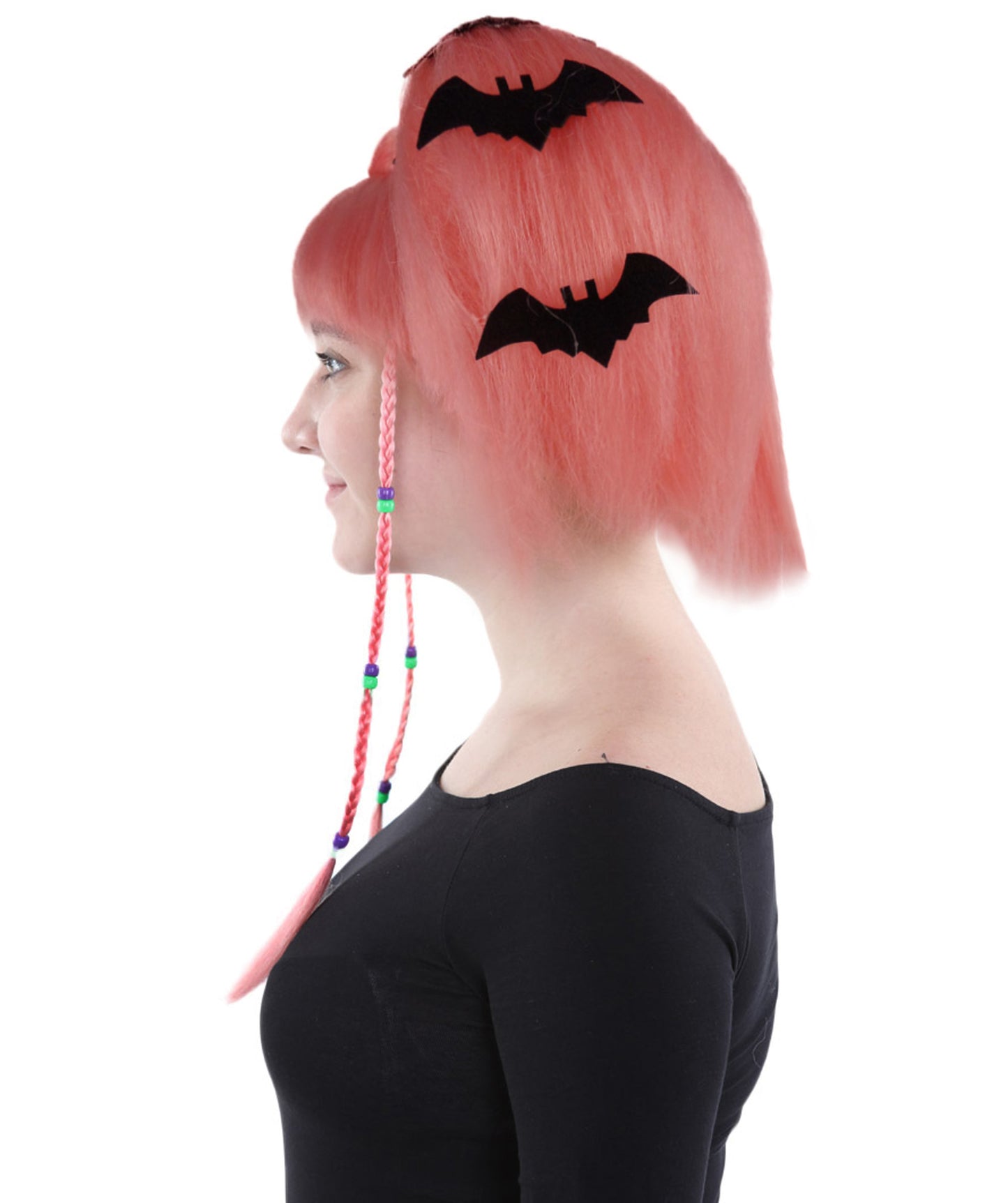 HPO Womens Bat Angel Multi color Halloween Wig | Premium Breathable Capless Cap