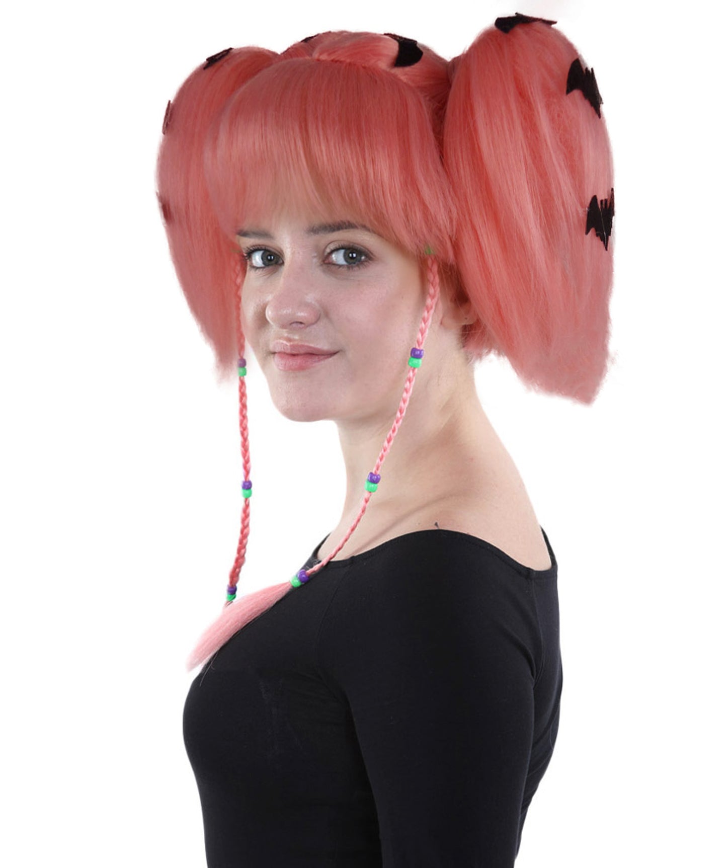 HPO Womens Bat Angel Multi color Halloween Wig | Premium Breathable Capless Cap