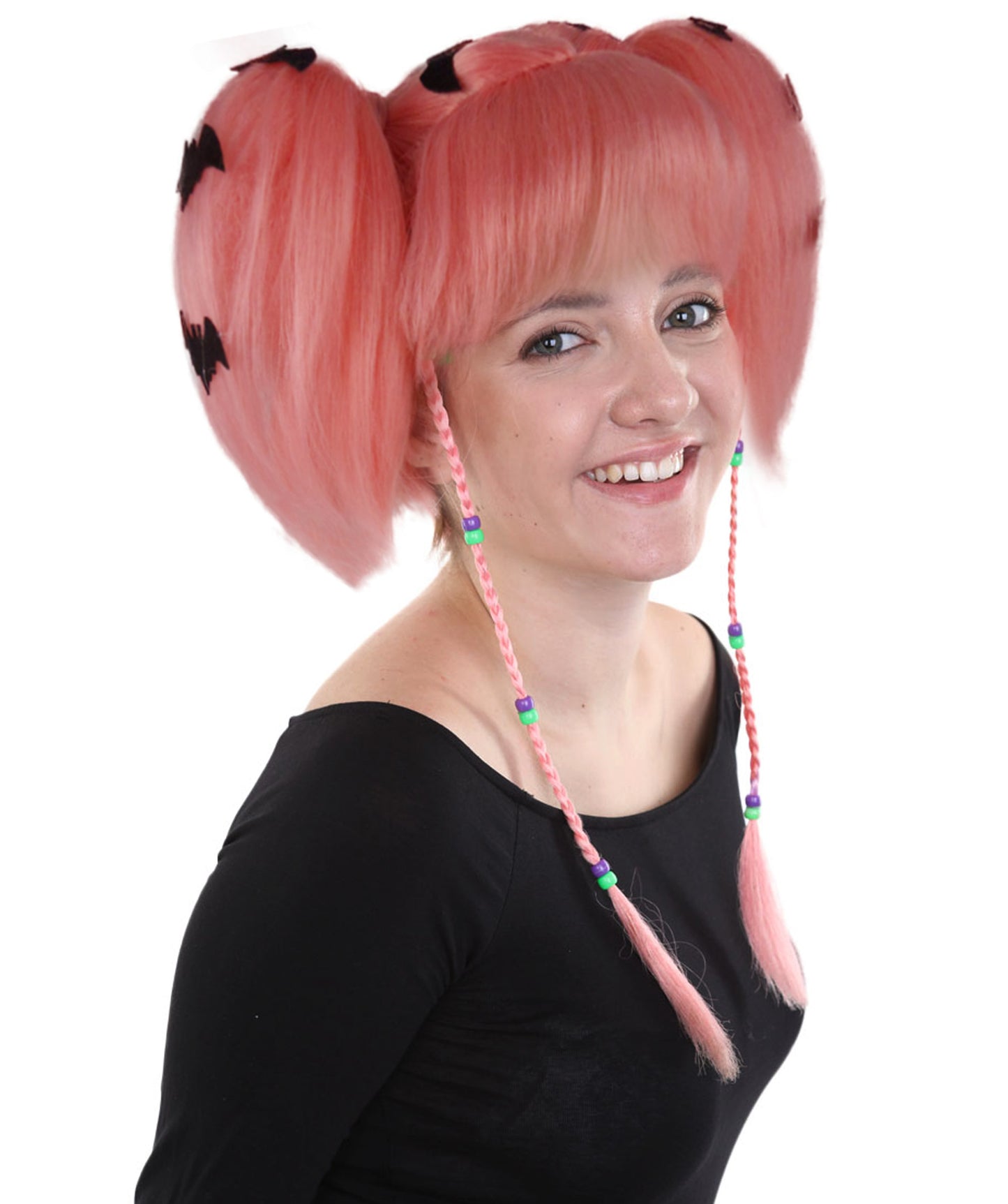 HPO Womens Bat Angel Multi color Halloween Wig | Premium Breathable Capless Cap