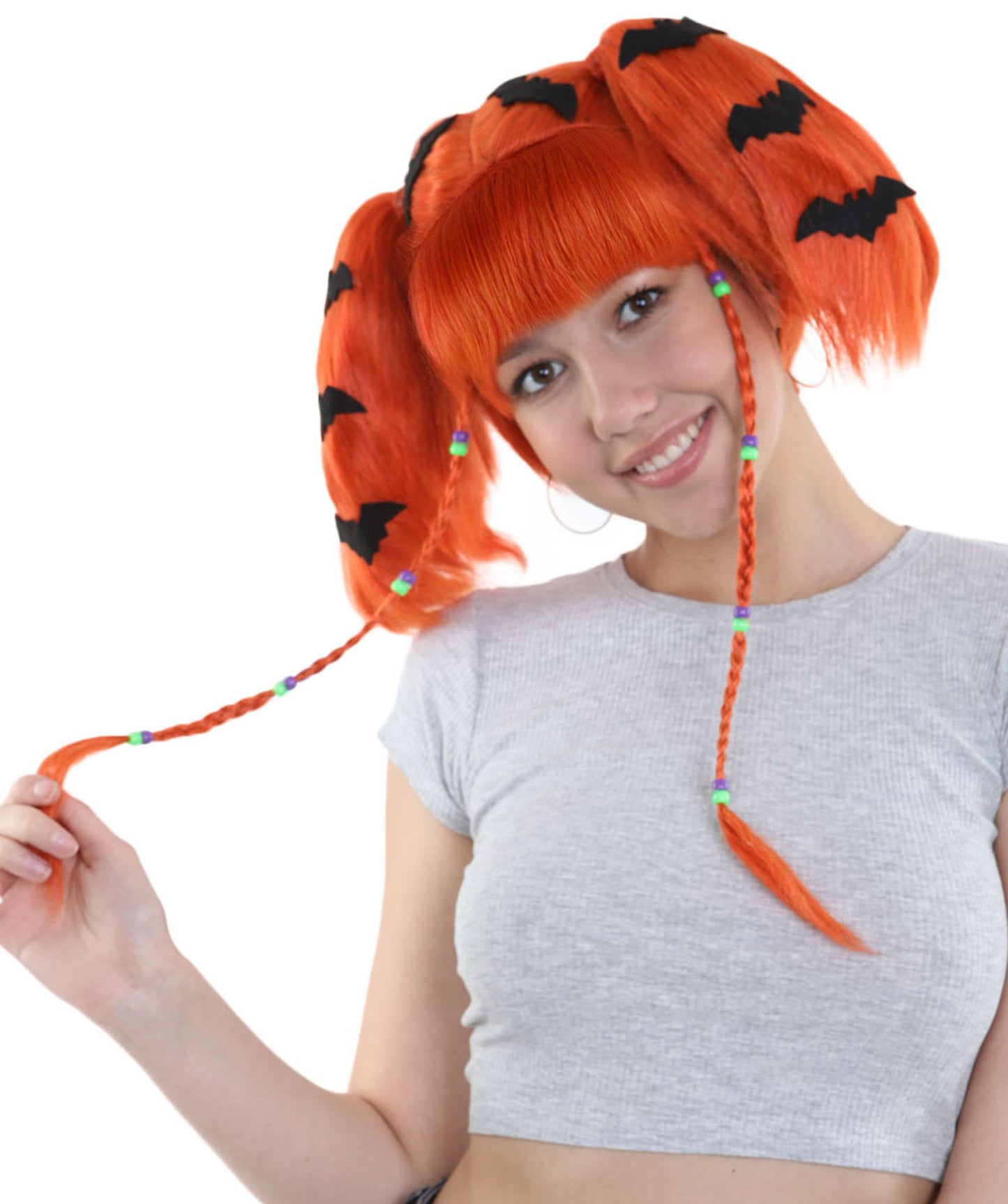 HPO Womens Bat Angel Multi color Halloween Wig | Premium Breathable Capless Cap