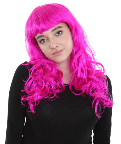 HPO Women's Wig for Fancy Anti-Hero Girl | Long Curly Party Ready Fancy Halloween Wigs | Premium Breathable Capless Cap