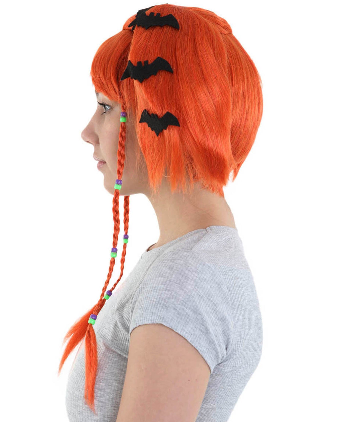 HPO Womens Bat Angel Multi color Halloween Wig | Premium Breathable Capless Cap