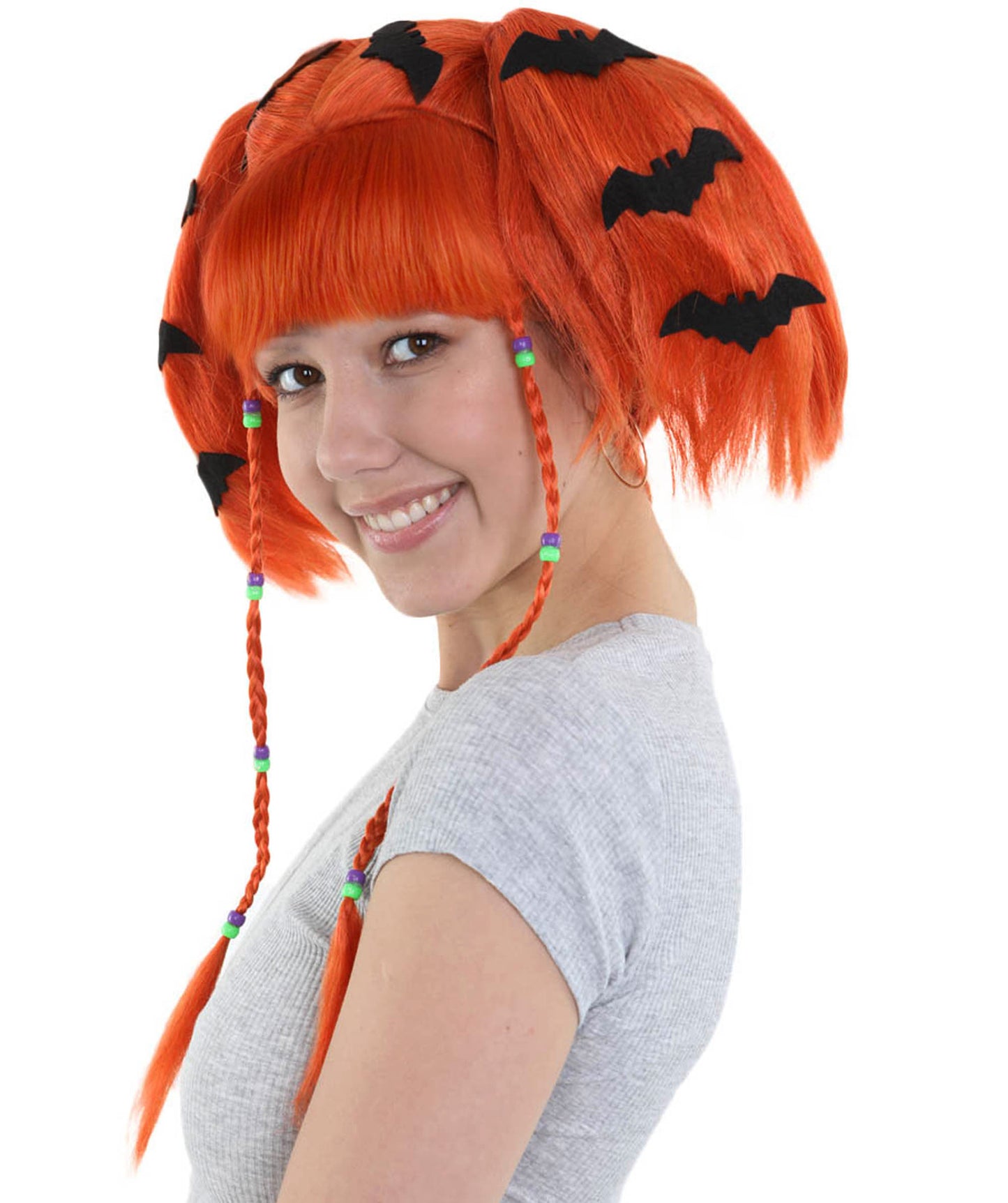 HPO Womens Bat Angel Multi color Halloween Wig | Premium Breathable Capless Cap