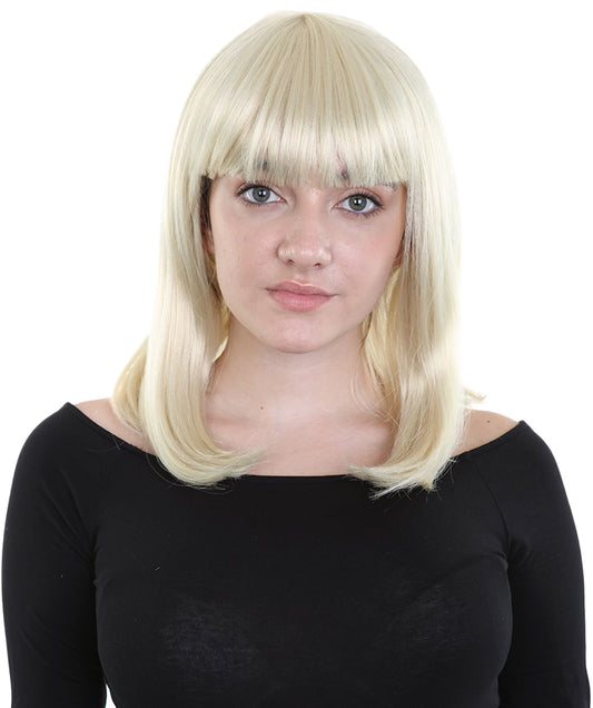 Charm Sunny Blonde Womens Wig | Medium Glamour Halloween Wig | Premium Breathable Capless Cap