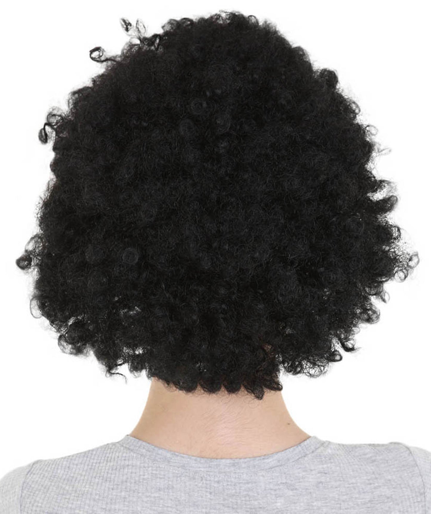 HPO Womens Black Afro Wig | Jumbo Super Size Halloween Wig | Premium Breathable Capless Cap