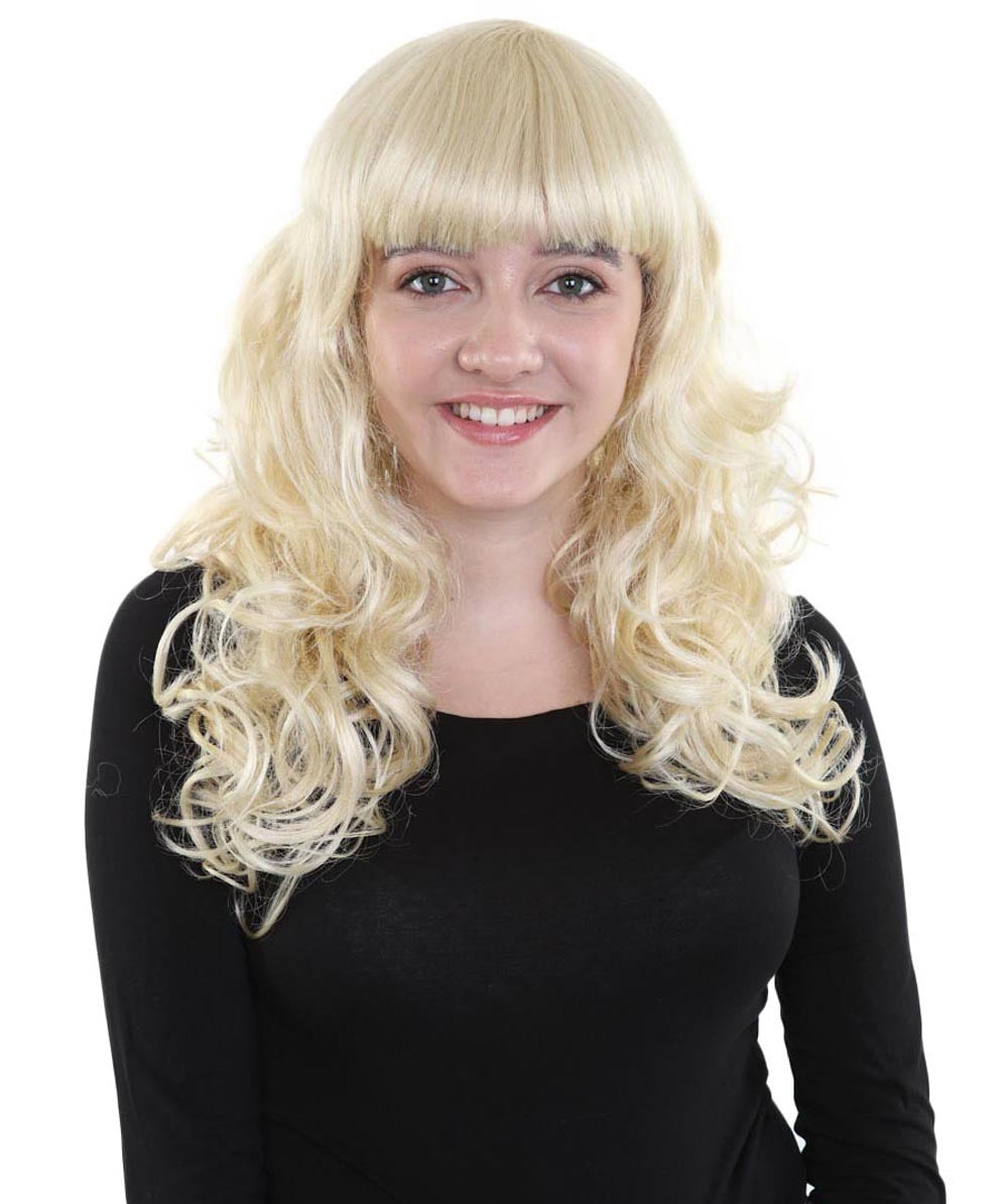 HPO Women's Wig for Fancy Anti-Hero Girl | Long Curly Party Ready Fancy Halloween Wigs | Premium Breathable Capless Cap