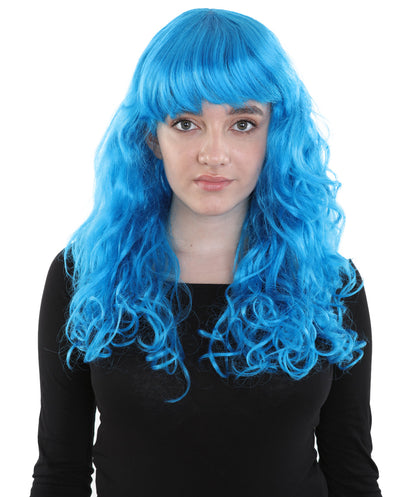 HPO Women's Wig for Fancy Anti-Hero Girl | Long Curly Party Ready Fancy Halloween Wigs | Premium Breathable Capless Cap