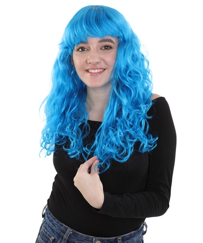 HPO Women's Wig for Fancy Anti-Hero Girl | Long Curly Party Ready Fancy Halloween Wigs | Premium Breathable Capless Cap