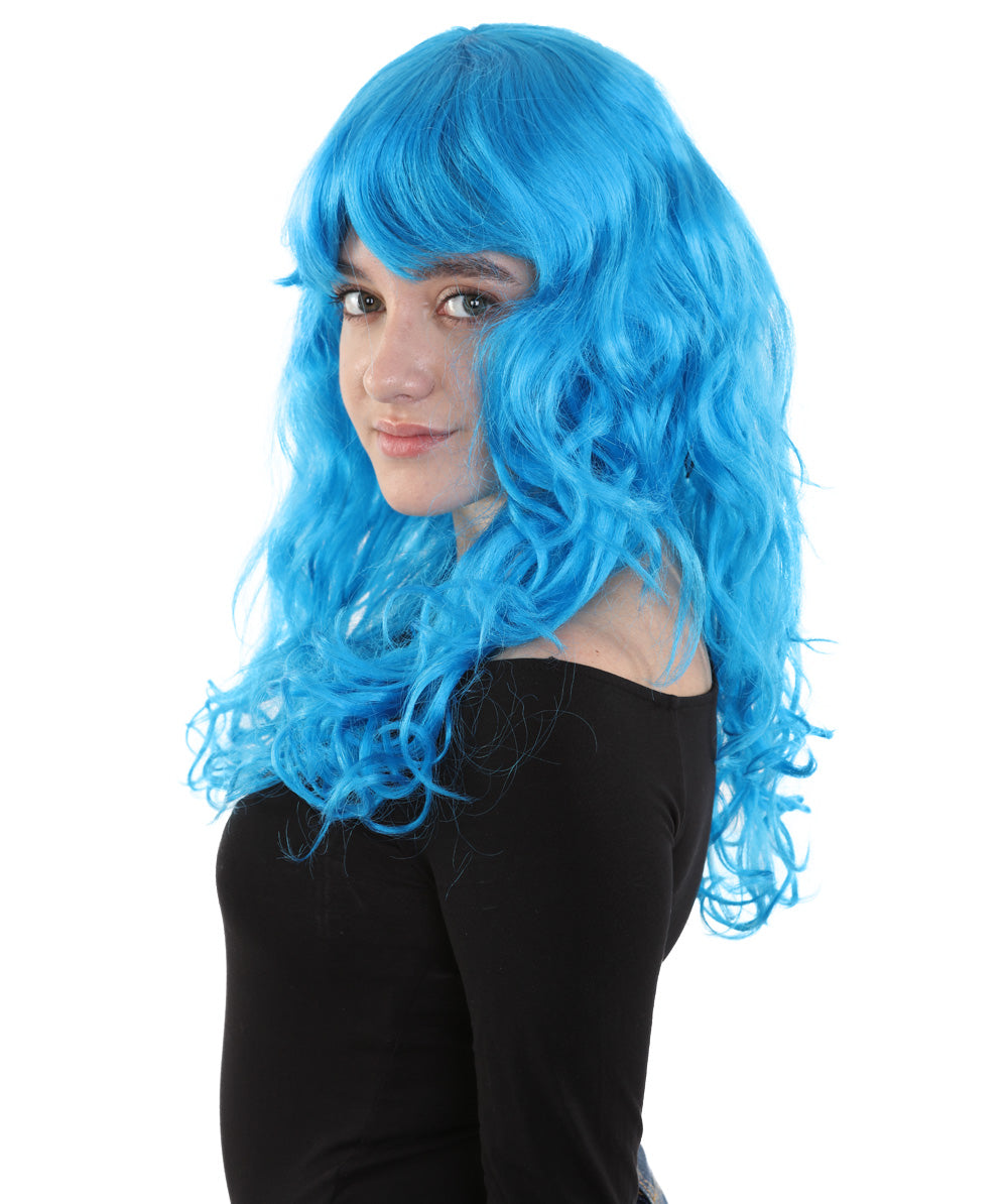 HPO Women's Wig for Fancy Anti-Hero Girl | Long Curly Party Ready Fancy Halloween Wigs | Premium Breathable Capless Cap