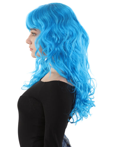 HPO Women's Wig for Fancy Anti-Hero Girl | Long Curly Party Ready Fancy Halloween Wigs | Premium Breathable Capless Cap