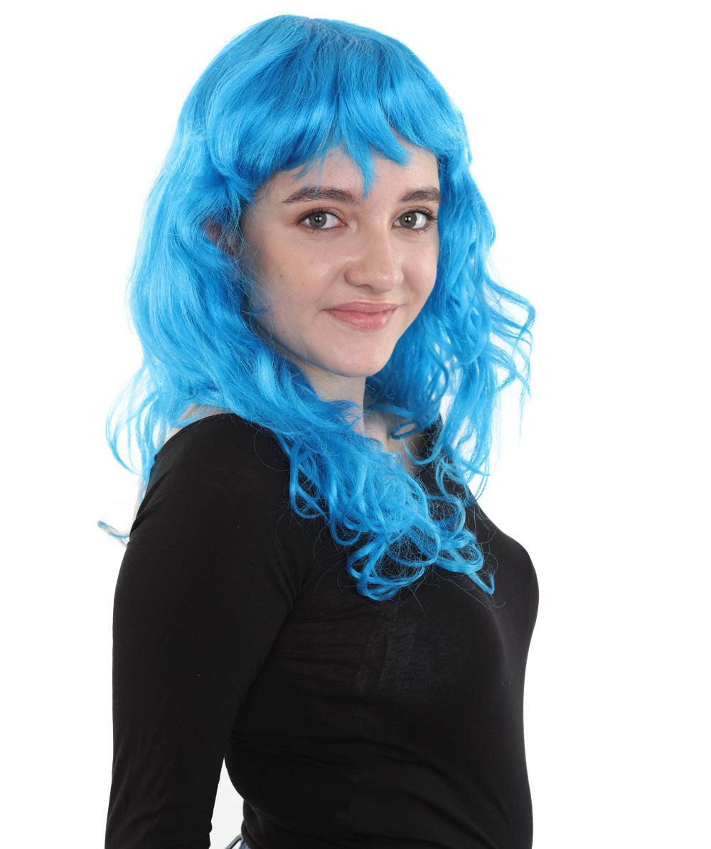 HPO Women's Wig for Fancy Anti-Hero Girl | Long Curly Party Ready Fancy Halloween Wigs | Premium Breathable Capless Cap