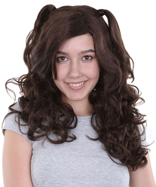 HPO Jubilee Womens Wig | Dark Auburn Party Ready Fancy Halloween Wig | Premium Breathable Capless Cap