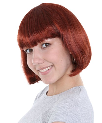 Women's Bob Wig | Brown Short Halloween Wig | Standard Cap