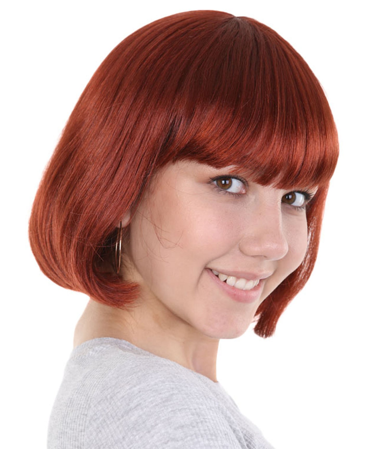 Women's Bob Wig | Brown Short Halloween Wig | Standard Cap