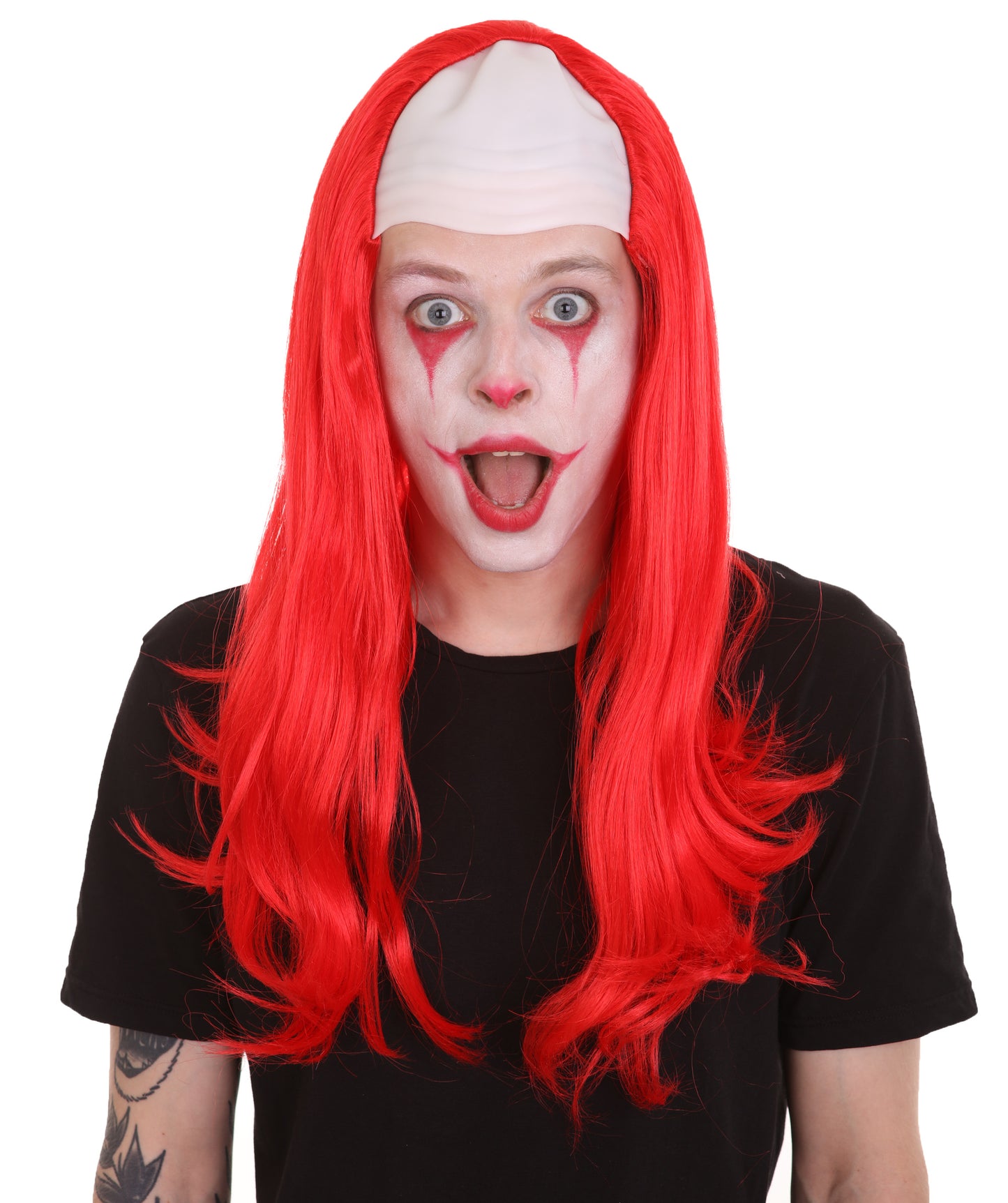 Creepy Clown Red Scary Wig