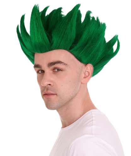 Green Spike Wig | Cosplay Halloween Wig | Premium Breathable Capless Cap